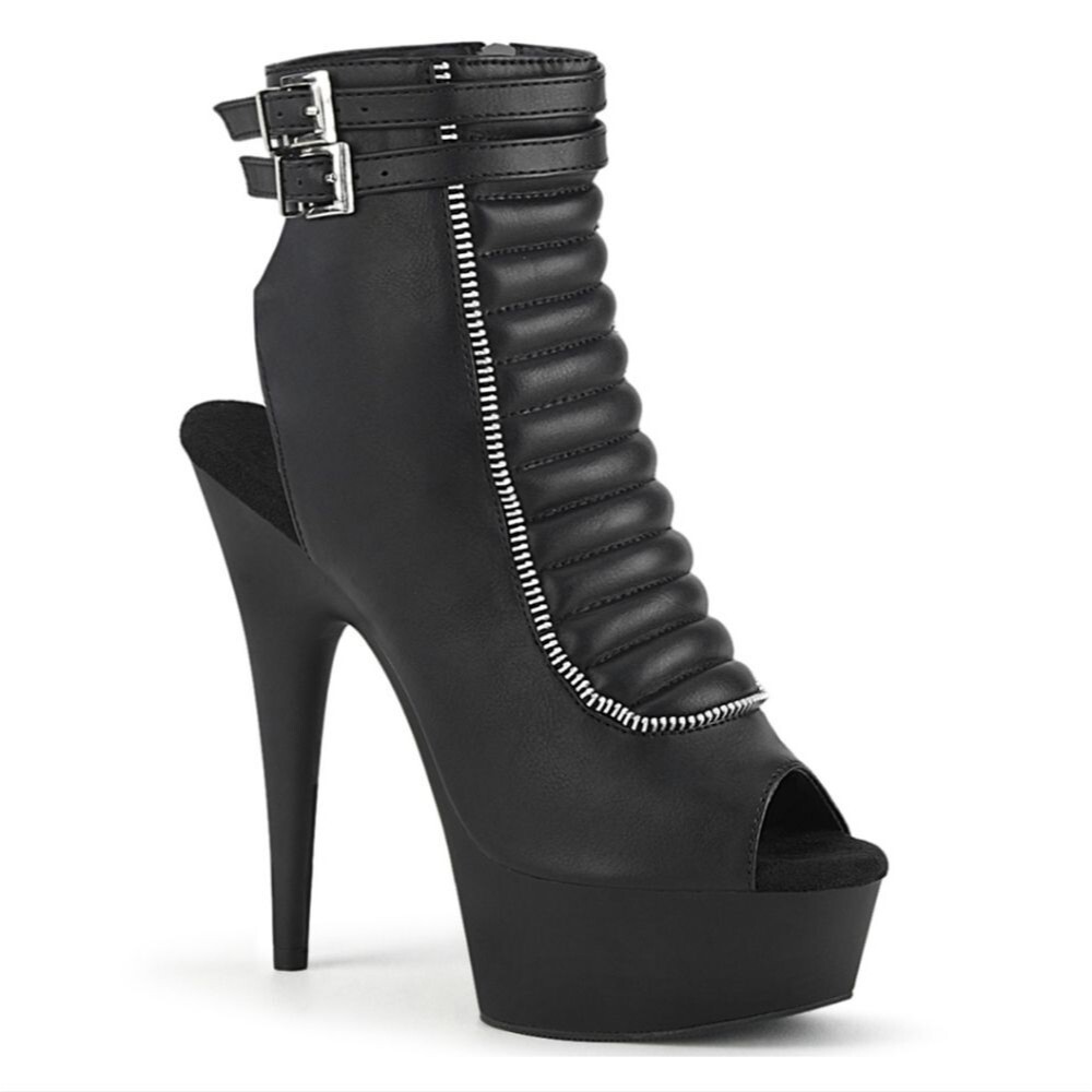 NEW! Open Toe/Heel Ankle Boot, Side Zip 6" Heel, Size 6